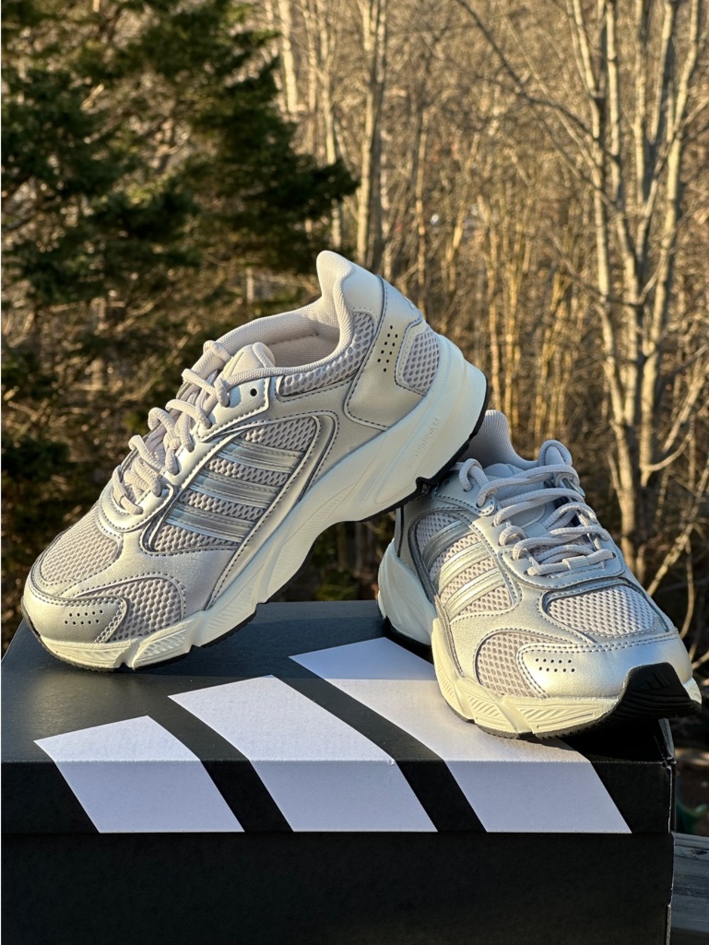 Adidas Crazy Chaos White Silver Low Casual Sneaker Womens 6.5 | fits Youth 5 NEW